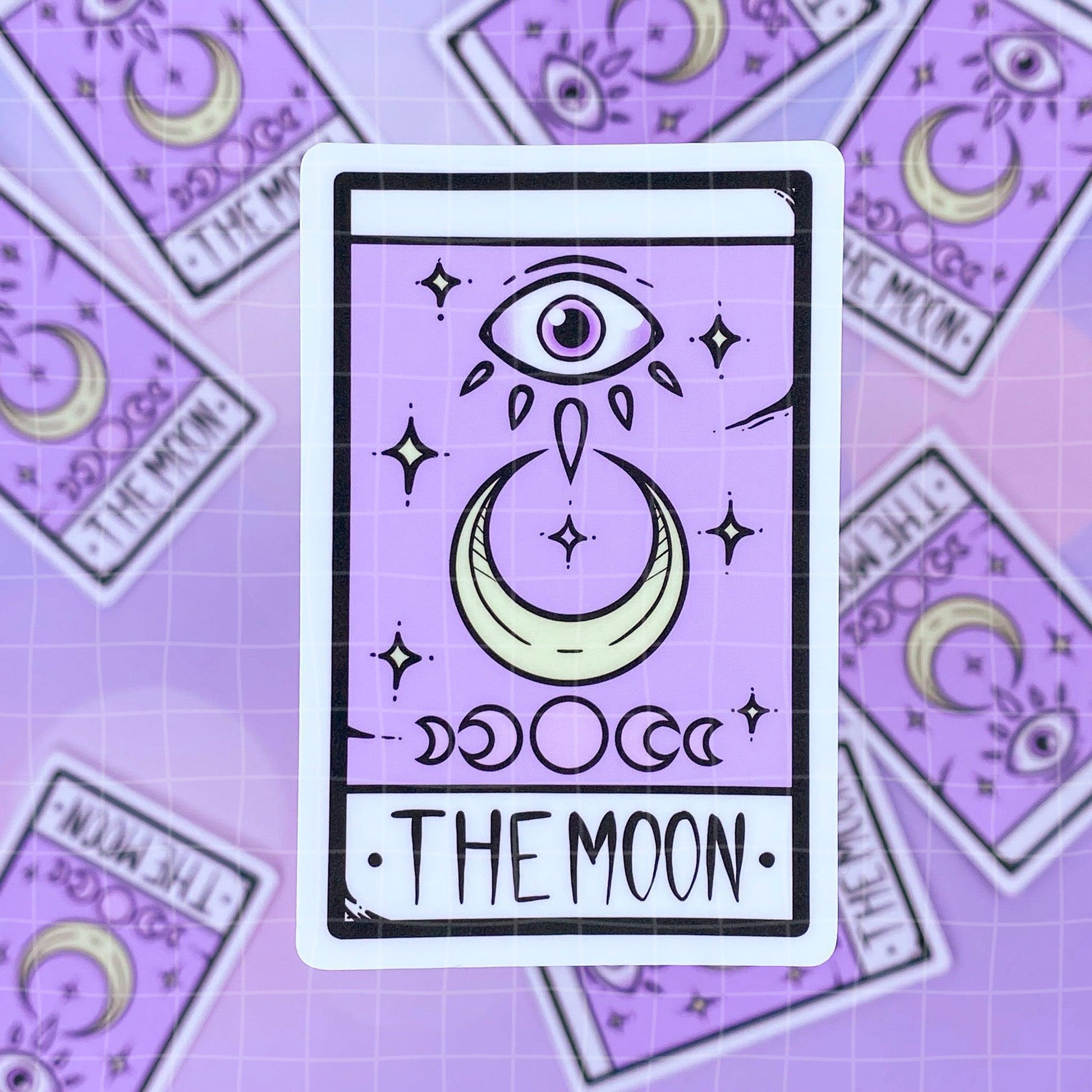 Black Amethyst The Moon Tarot Card Vinyl Sticker 