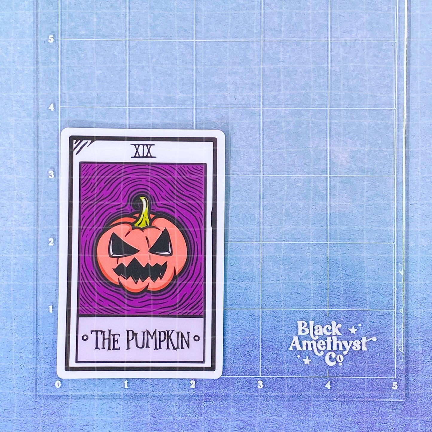 Black Amethyst The Pumpkin Tarot Card Vinyl Sticker 