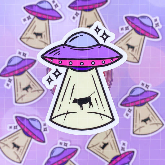 Black Amethyst UFO Vinyl Sticker 