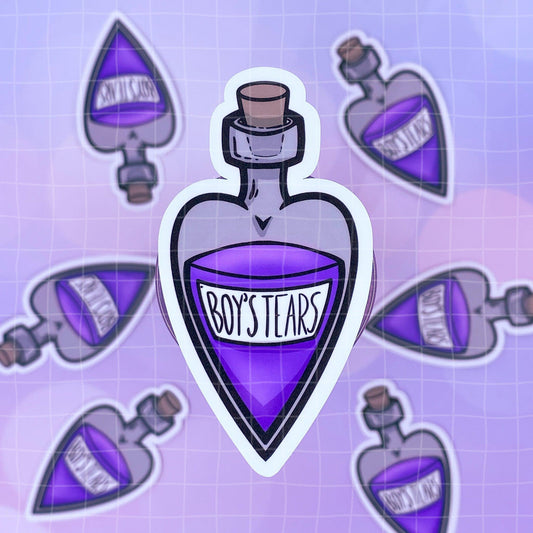 Black Amethyst Vial of Boy's Tears Vinyl Sticker 