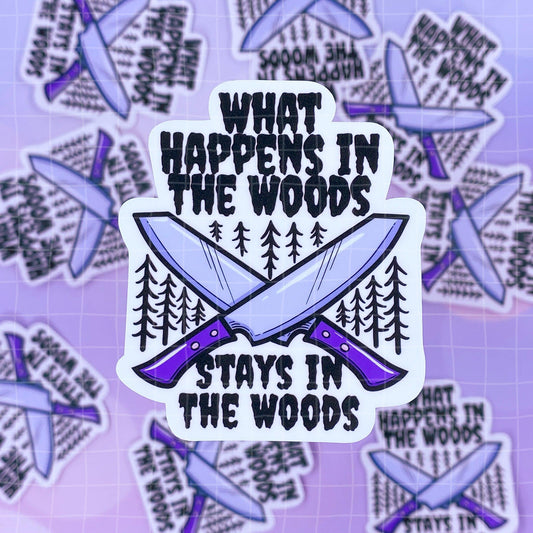 Black Amethyst What Happens in the Woods Vinyl Sticker 