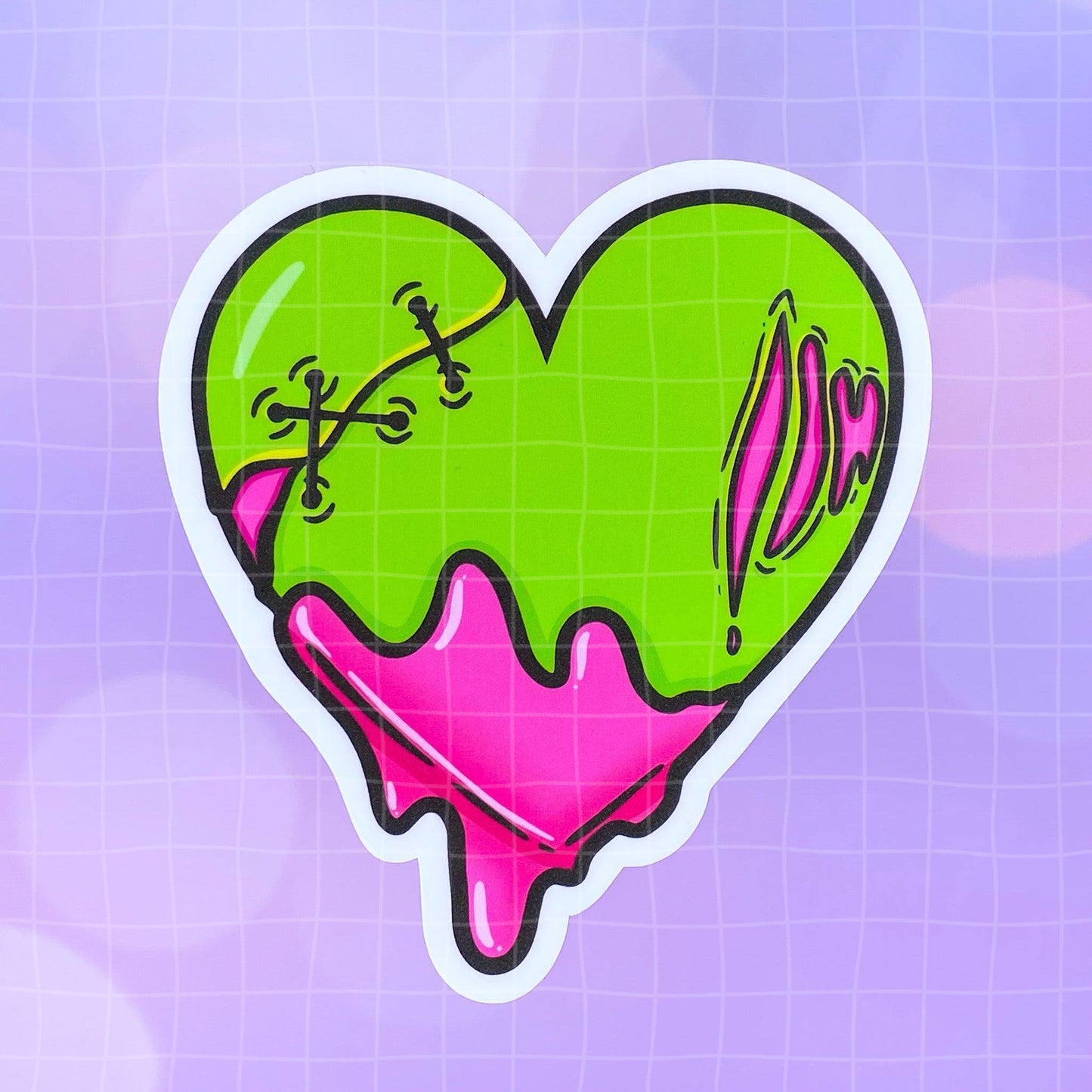 Black Amethyst Zombie Heart Vinyl Sticker 