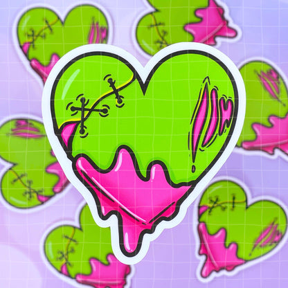 Black Amethyst Zombie Heart Vinyl Sticker 